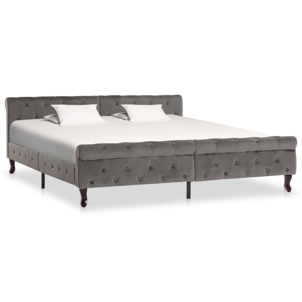 Bedframe fluweel grijs 180x200 cm is nu te koop bij PeponiXL, paradijselijk wonen!