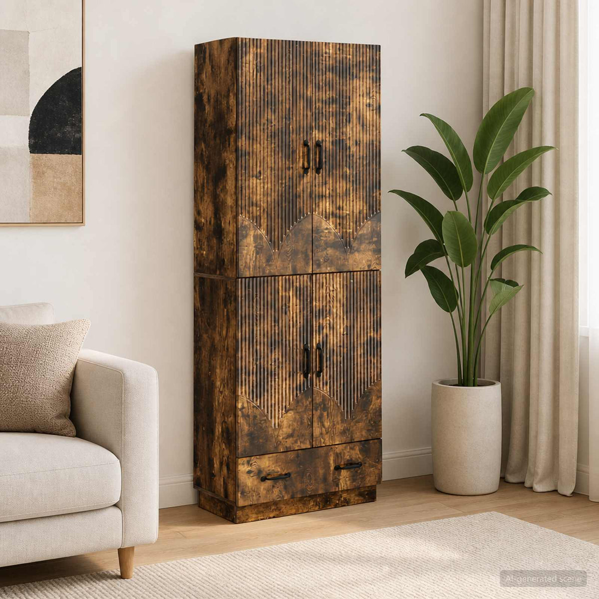 Kastenset 2 pcs Gerookt eiken Bewerkt hout is nu te koop bij PeponiXL, paradijselijk wonen!