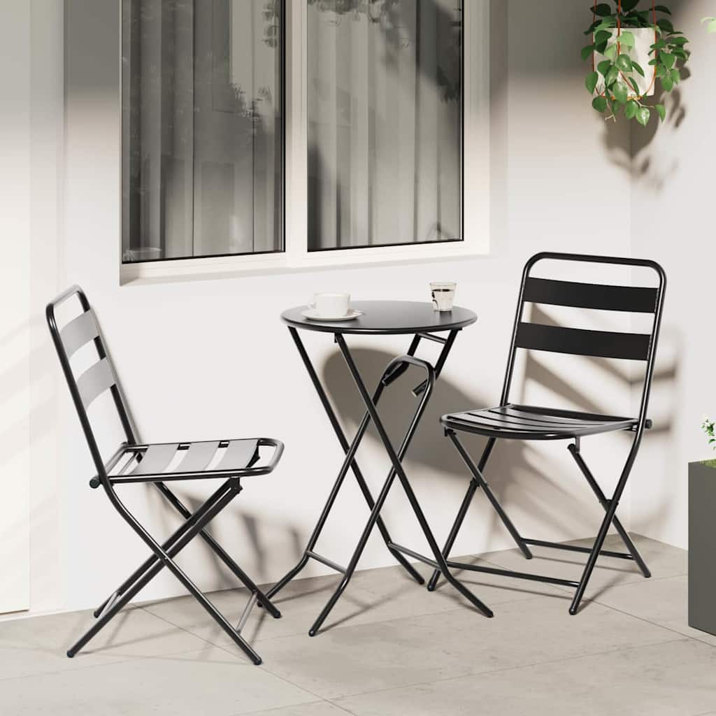 Tuin Bistro Set 3 pcs Antraciet Staal is nu te koop bij PeponiXL, paradijselijk wonen!