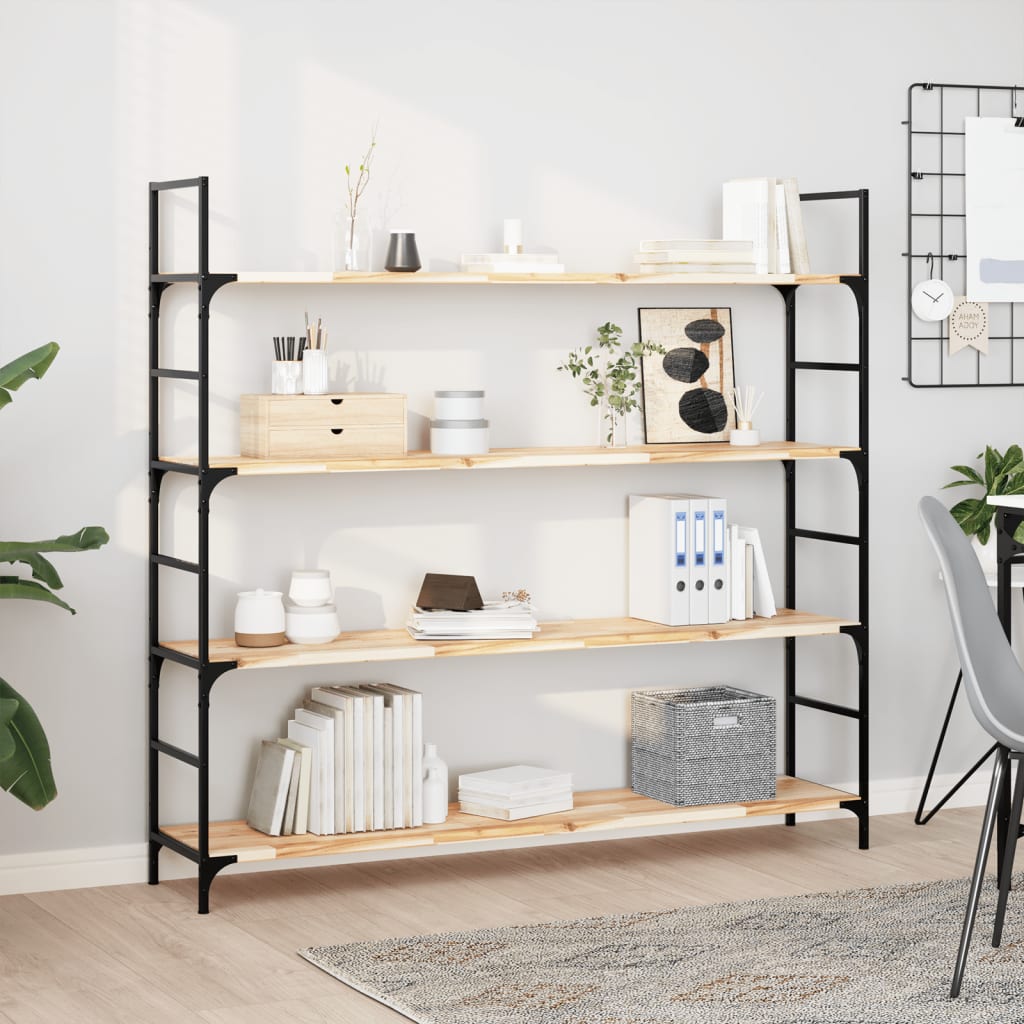 Wandschappen 4 st zwevend 120x30x2 cm onbehandeld acaciahout is nu te koop bij PeponiXL, paradijselijk wonen!