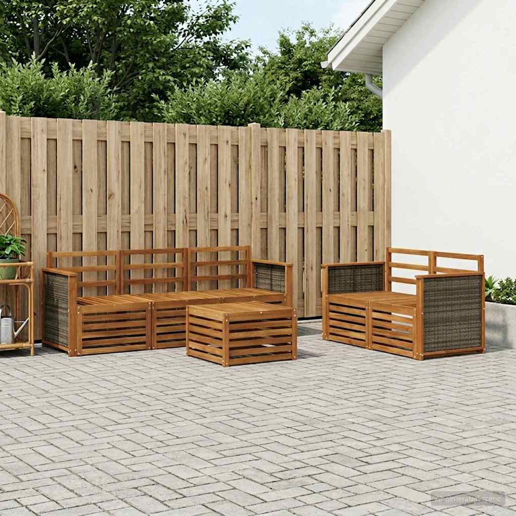 Sofa-Sets 6 pcs Massief Acaciahout is nu te koop bij PeponiXL, paradijselijk wonen!