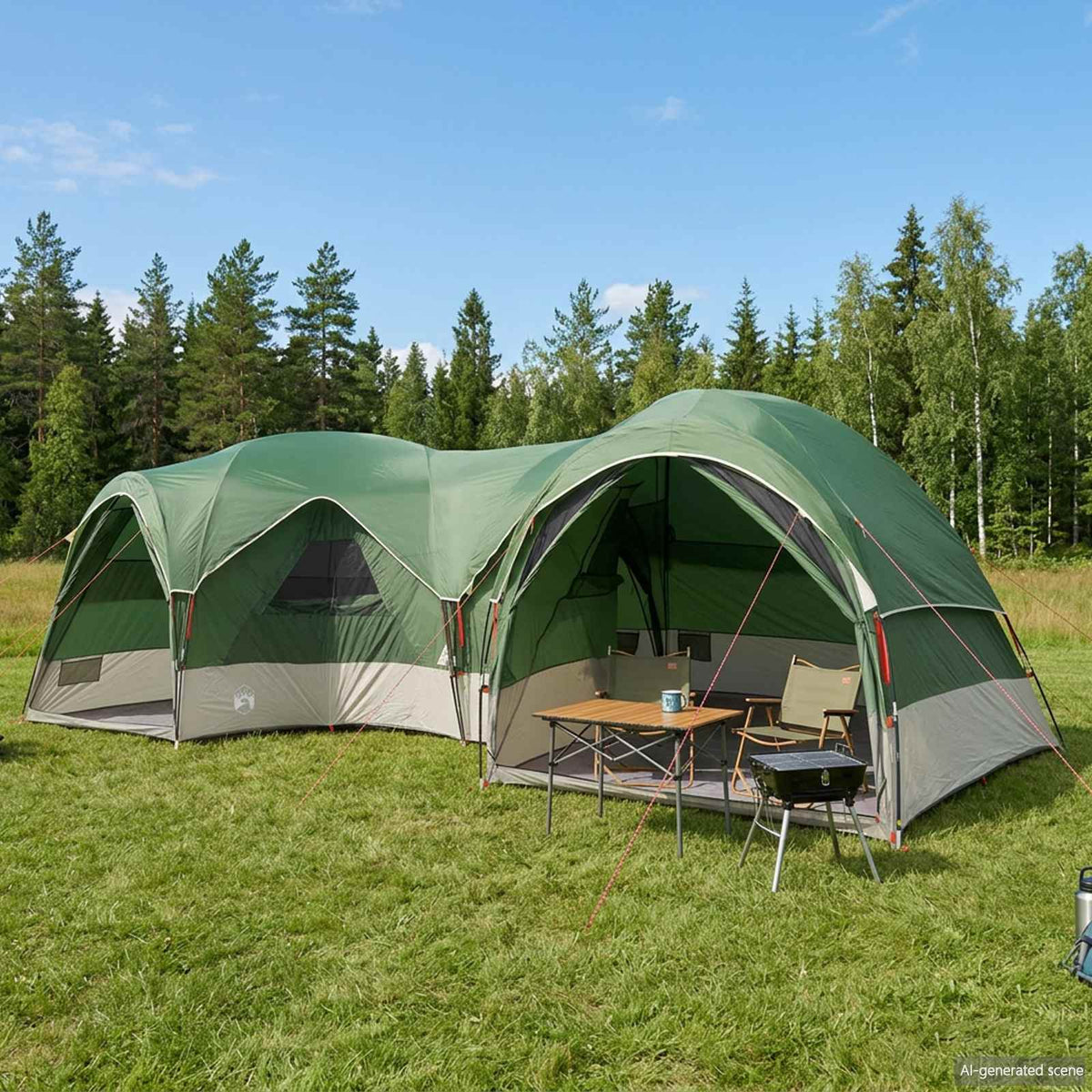 Gezinstent met regenzeil waterdicht 5-persoons 5-persoons Groen is nu te koop bij PeponiXL, paradijselijk wonen!