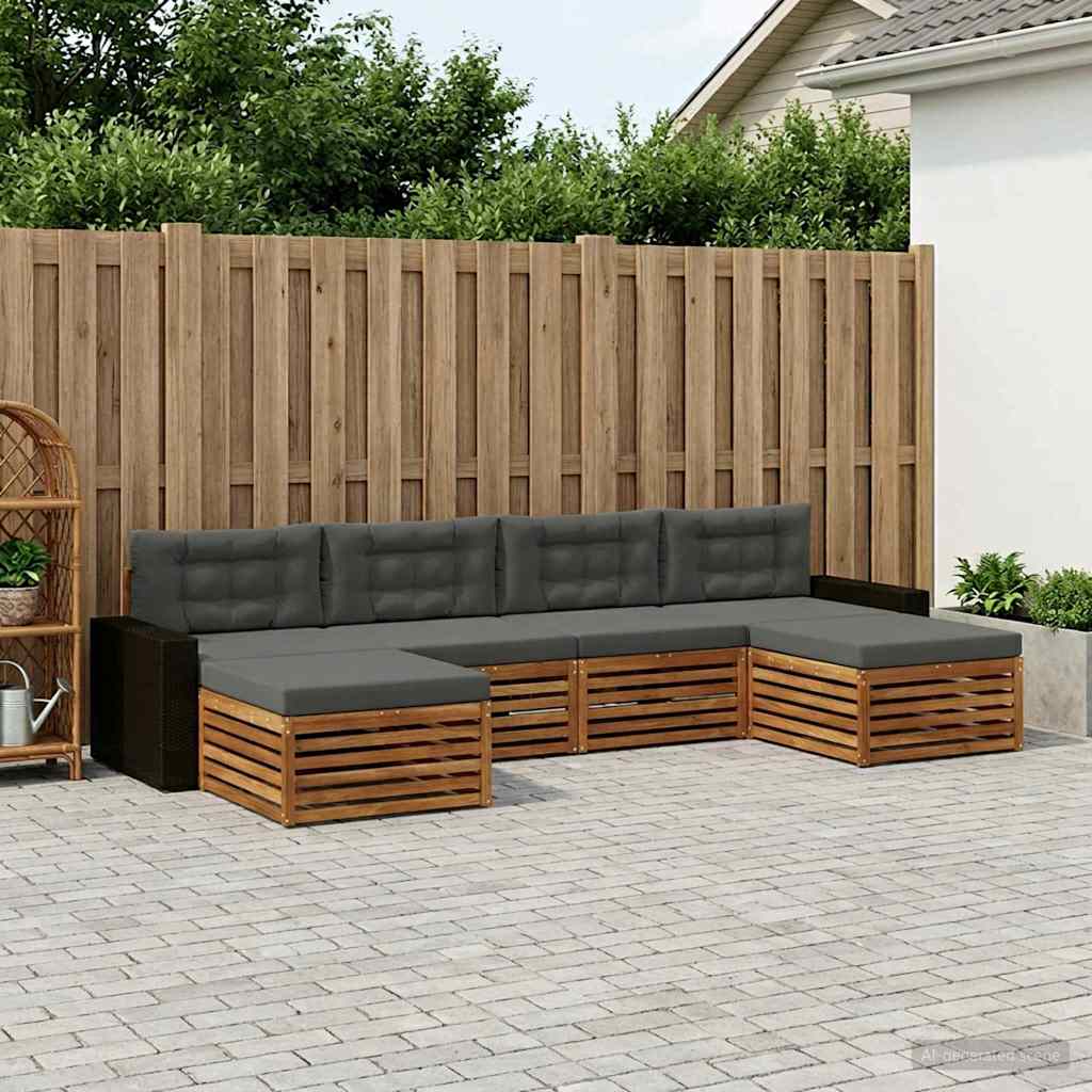 Sofa-Sets met kussen 6 pcs Massief Acaciahout is nu te koop bij PeponiXL, paradijselijk wonen!