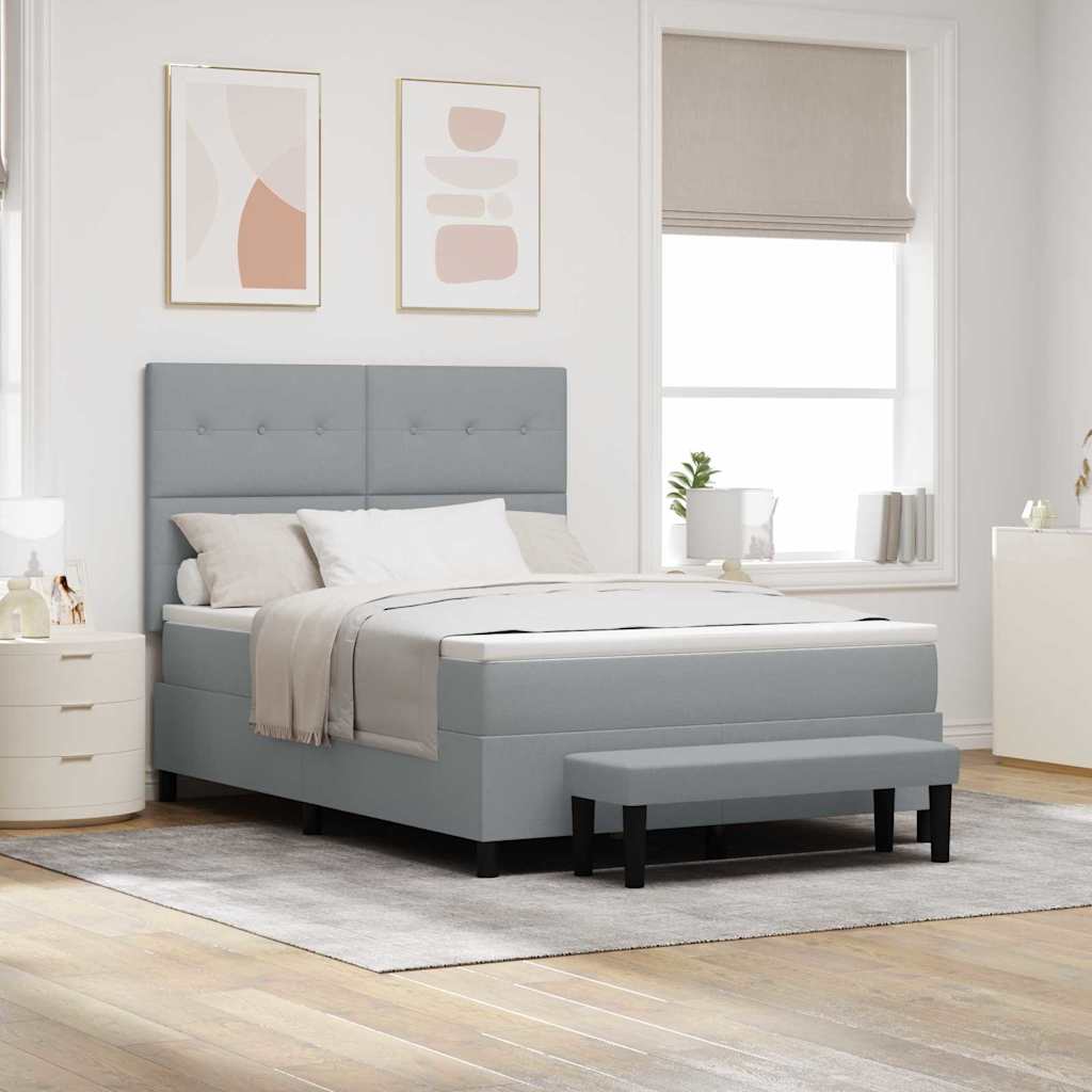Boxspringbed met matras Lichtgrijs 160 x 200 cm Stof is nu te koop bij PeponiXL, paradijselijk wonen!