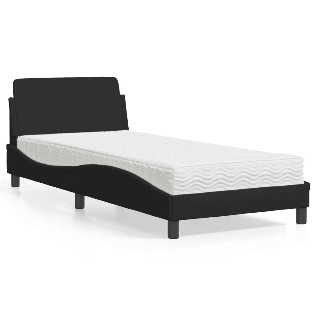 Bed met matras "Dover" stof zwart 80x200 cm is nu te koop bij PeponiXL, paradijselijk wonen!