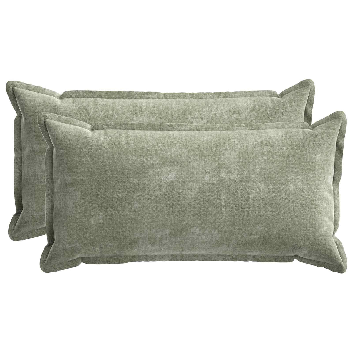 Kussensloop 2 st HOUTEN Groen 40 x 80 cm Chenille Stof is nu te koop bij PeponiXL, paradijselijk wonen!
