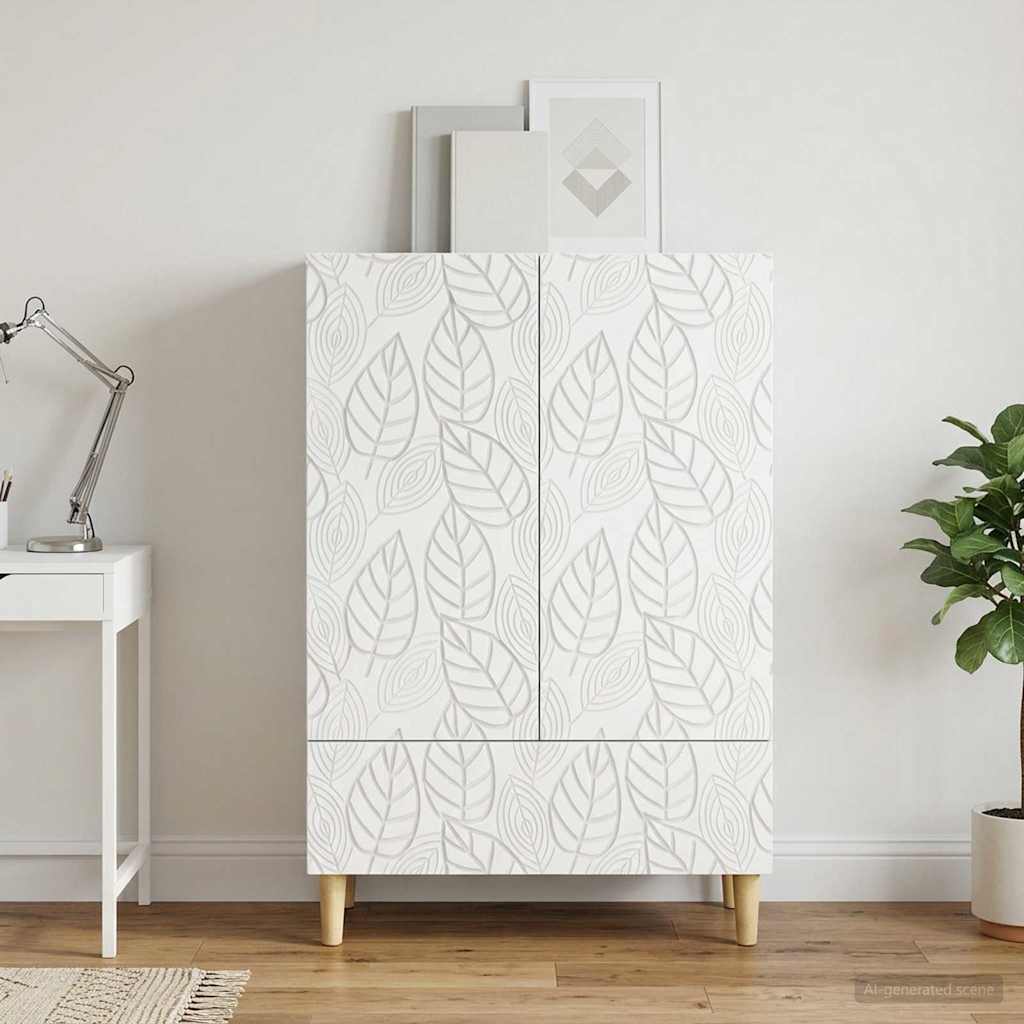 Dressoir Wit 66 x 34,5 x 95 cm Bewerkt hout is nu te koop bij PeponiXL, paradijselijk wonen!