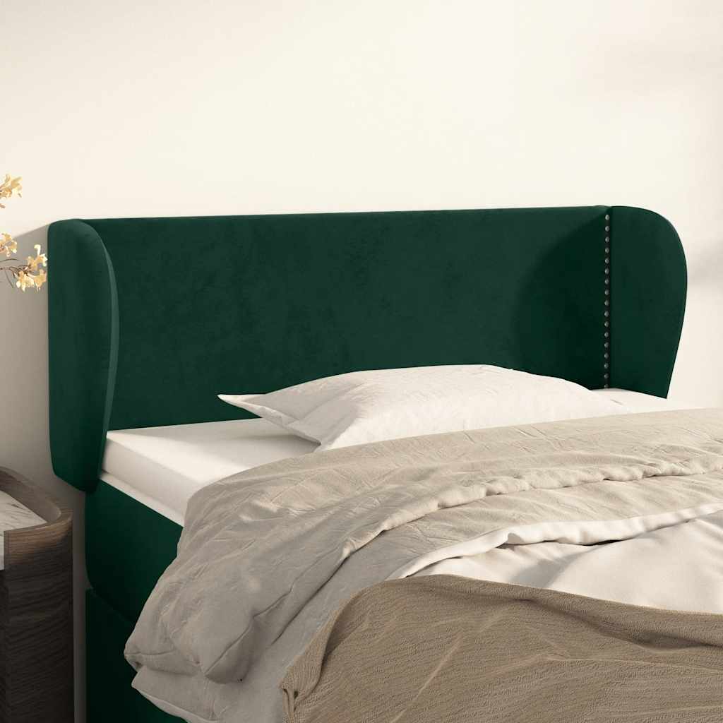 Hoofdbord met randen 103x23x78/88 cm fluweel donkergroen is nu te koop bij PeponiXL, paradijselijk wonen!