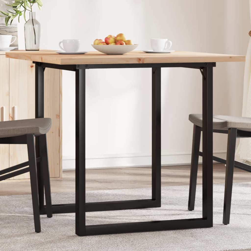 Eettafel O-frame 90x90x75,5 cm massief grenenhout en staal is nu te koop bij PeponiXL, paradijselijk wonen!