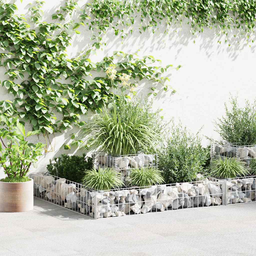 Gabion plantenbak 120x120x20 cm gegalvaniseerd staal is nu te koop bij PeponiXL, paradijselijk wonen!