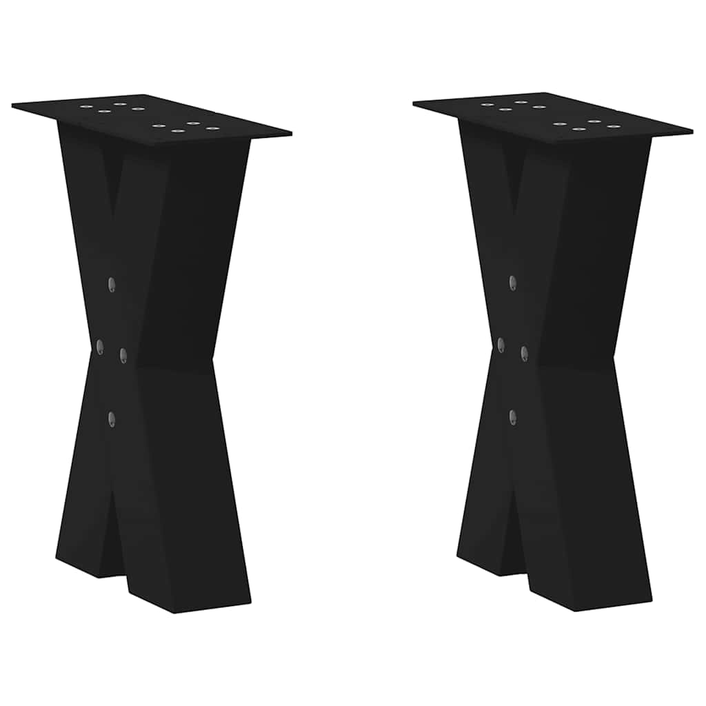Salontafelpoten 2 st X-vormig 28x(42-43) cm staal zwart is nu te koop bij PeponiXL, paradijselijk wonen!