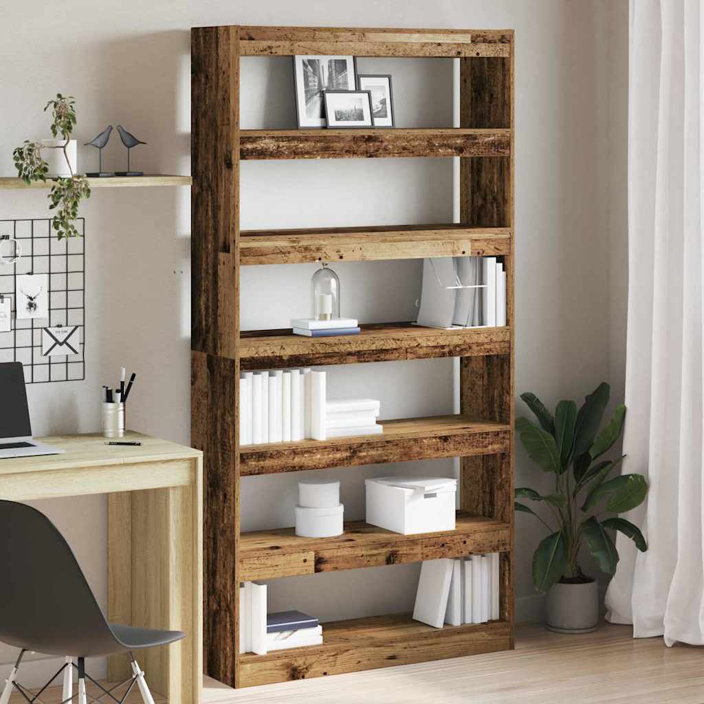 Boekenkast 6-laags 100 x 30 x 198 cm Bewerkt hout Afvalhout is nu te koop bij PeponiXL, paradijselijk wonen!