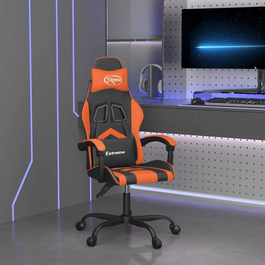 Gamestoel kunstleer zwart en oranje is nu te koop bij PeponiXL, paradijselijk wonen!