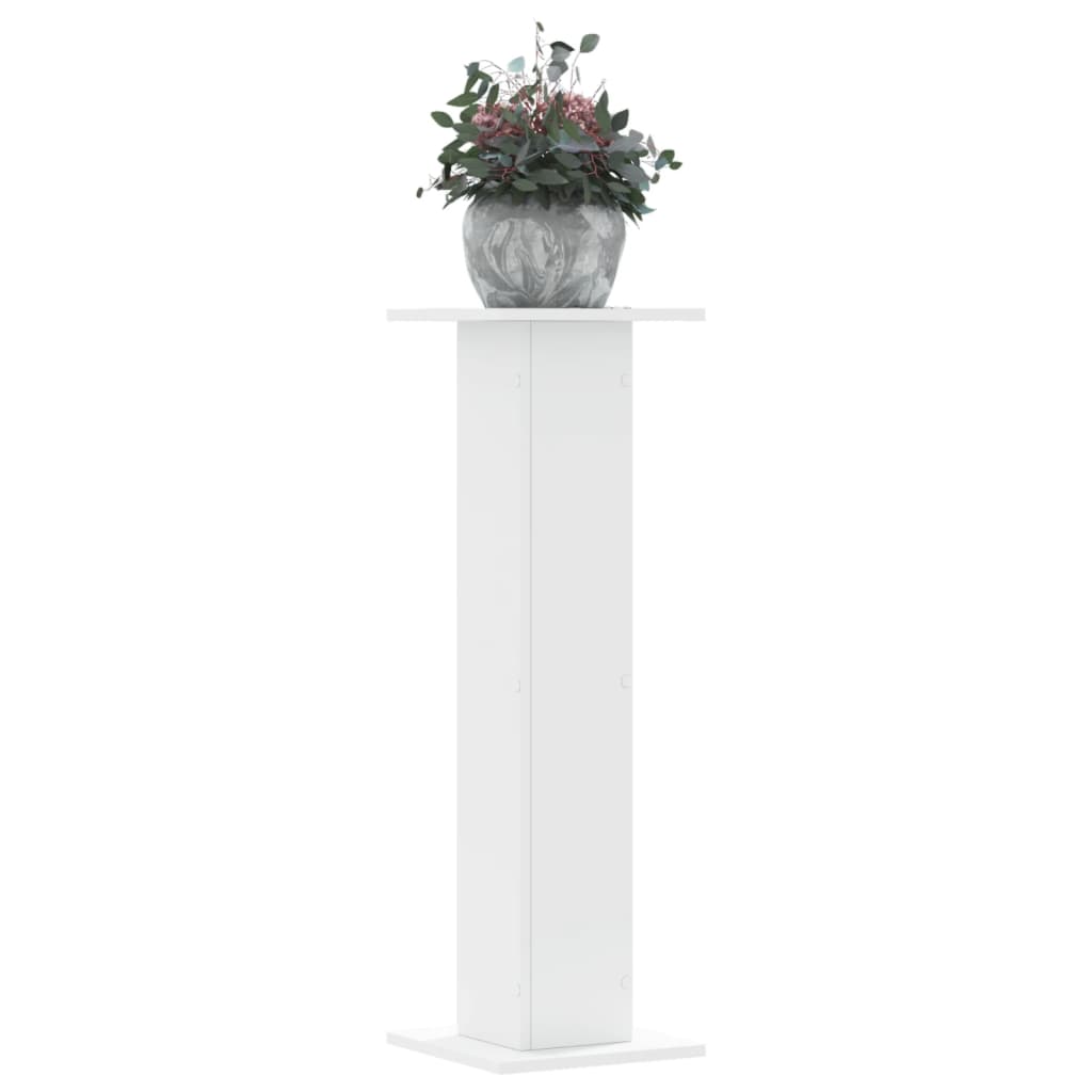 Plantenstandaards 2 st 30x30x95 cm bewerkt hout wit is nu te koop bij PeponiXL, paradijselijk wonen!