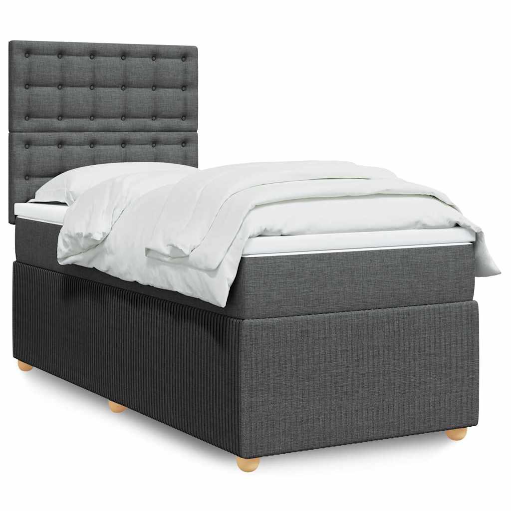 Boxspring met matras stof donkergrijs 90x200 cm is nu te koop bij PeponiXL, paradijselijk wonen!