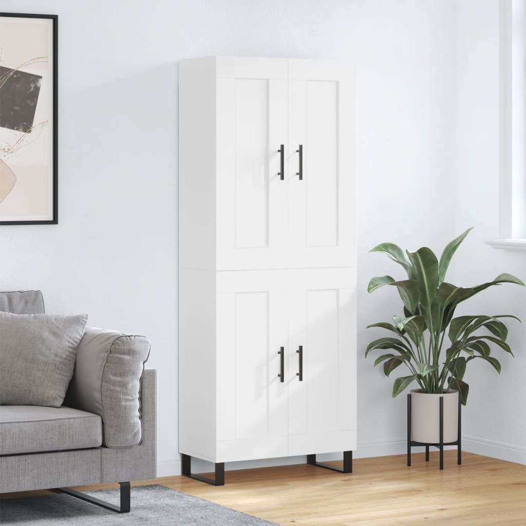 Hoge kast 69,5x34x180 cm bewerkt hout wit is nu te koop bij PeponiXL, paradijselijk wonen!