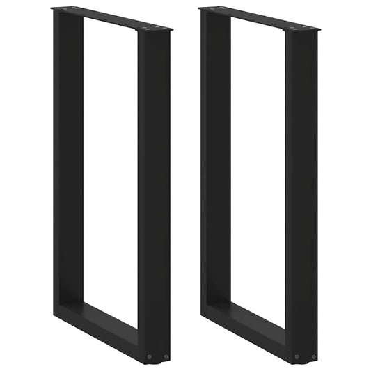 Bartafelpoten 2 st U-vormig 60x(90-91) cm staal zwart is nu te koop bij PeponiXL, paradijselijk wonen!