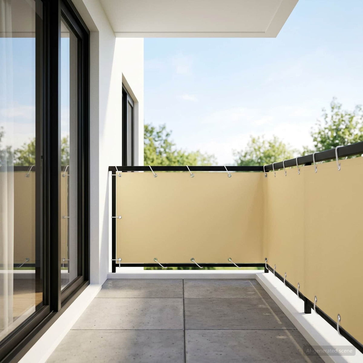 Balkon Privacy Scherm 1,5 x 25 m Stof met PU-coating Beige is nu te koop bij PeponiXL, paradijselijk wonen!