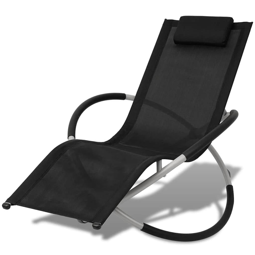 Ligbed voor buiten geometrisch zwart en grijs staal is nu te koop bij PeponiXL, paradijselijk wonen!