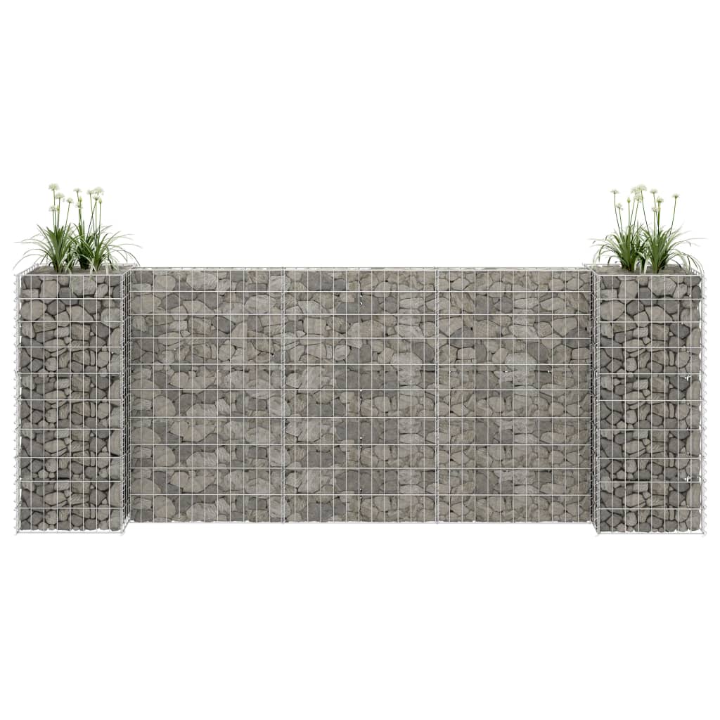 Gabion plantenbak H-vormig 260x40x100 cm staaldraad is nu te koop bij PeponiXL, paradijselijk wonen!