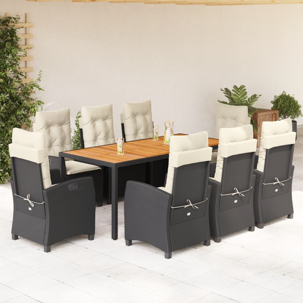 9-delige Tuinset poly rattan zwart is nu te koop bij PeponiXL, paradijselijk wonen!