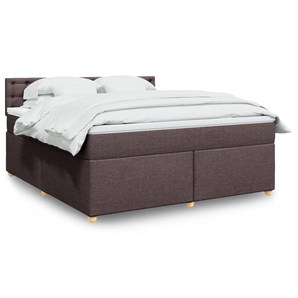 Boxspring met matras stof donkerbruin 180x200 cm is nu te koop bij PeponiXL, paradijselijk wonen!