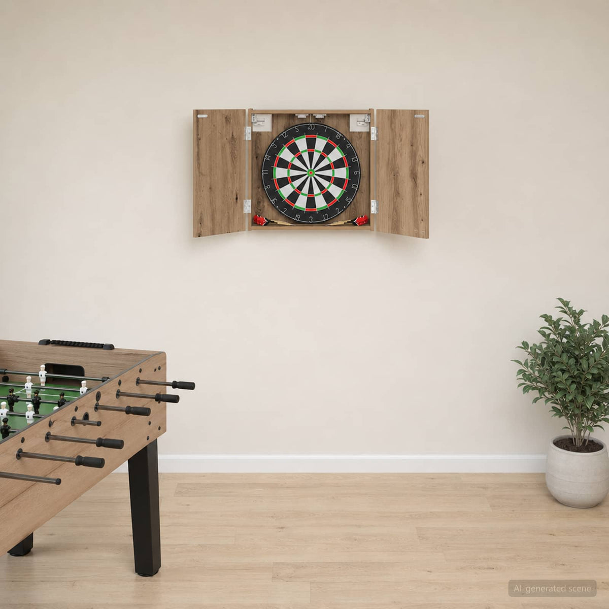 Dartbord Kabinet Artisanaal eiken 56 x 12 x 53,5 cm is nu te koop bij PeponiXL, paradijselijk wonen!