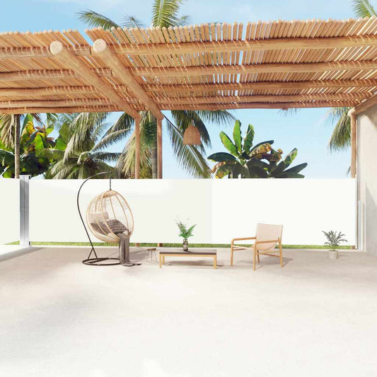 Windscherm uittrekbaar 160x1200 cm crèmekleurig is nu te koop bij PeponiXL, paradijselijk wonen!