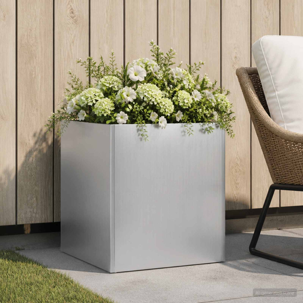 Plantenbak zilver 45 x 45 x 45 cm Gegalvaniseerd staal is nu te koop bij PeponiXL, paradijselijk wonen!
