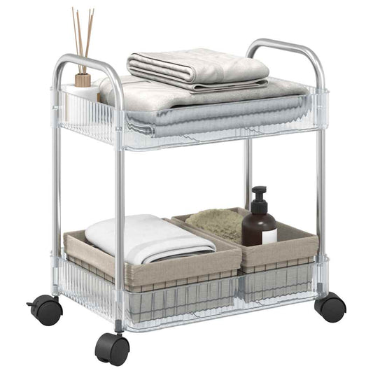 Opbergtrolley 2-laags 37x28x43,5 cm acryl transparant is nu te koop bij PeponiXL, paradijselijk wonen!