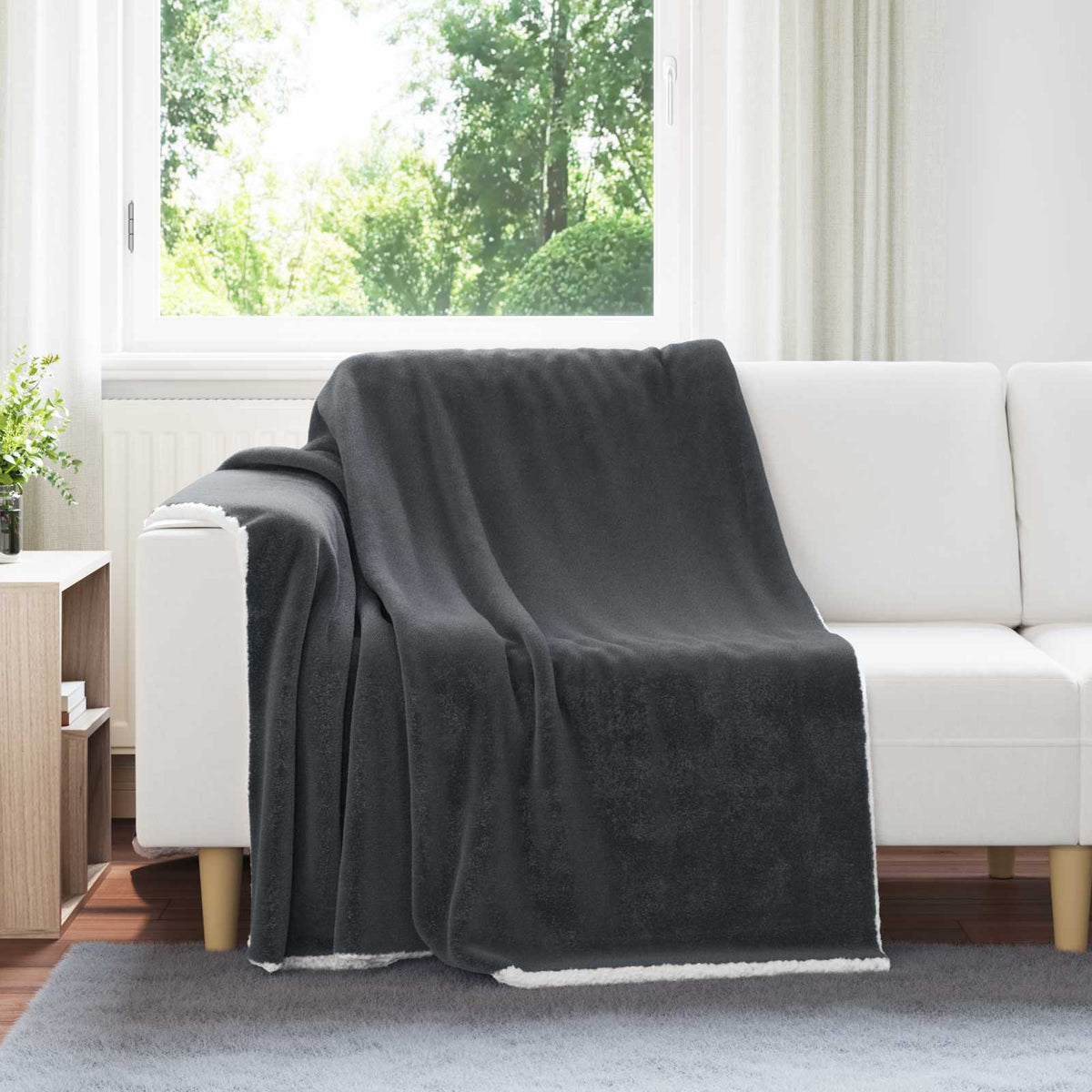 Gooi Deken Donkergrijs 150 x 200 cm Fleece is nu te koop bij PeponiXL, paradijselijk wonen!