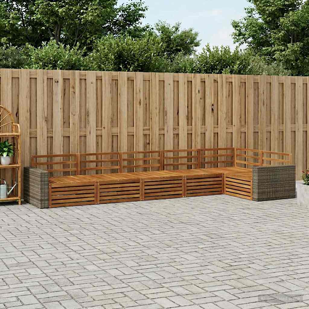 Buiten bankenset 6 pcs Naturel 402 x 172,5 x 73 cm is nu te koop bij PeponiXL, paradijselijk wonen!