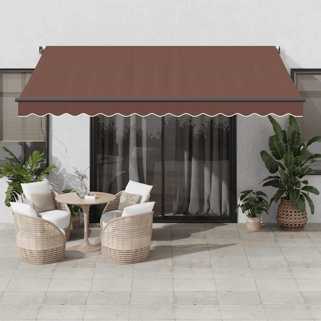 Luifel automatisch uittrekbaar 400x350 cm bruin is nu te koop bij PeponiXL, paradijselijk wonen!