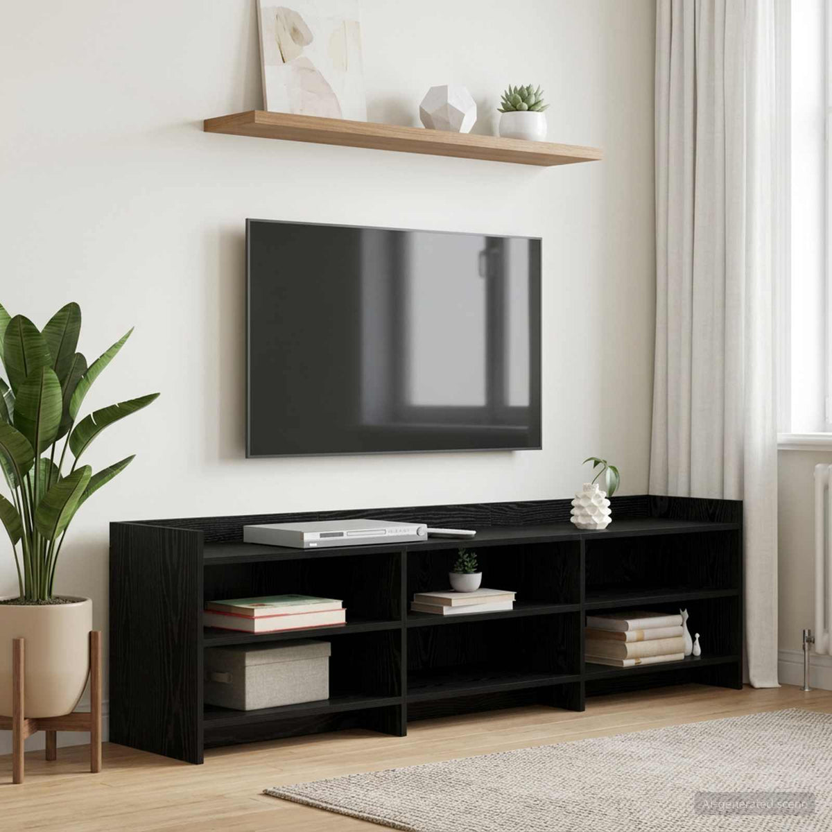 TV-kast 168 x 33 x 47 cm Zwart eiken Bewerkt hout is nu te koop bij PeponiXL, paradijselijk wonen!