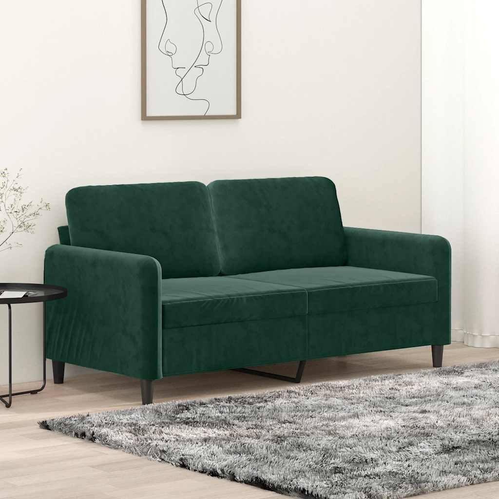 Tweezitsbank 140 cm fluweel donkergroen is nu te koop bij PeponiXL, paradijselijk wonen!