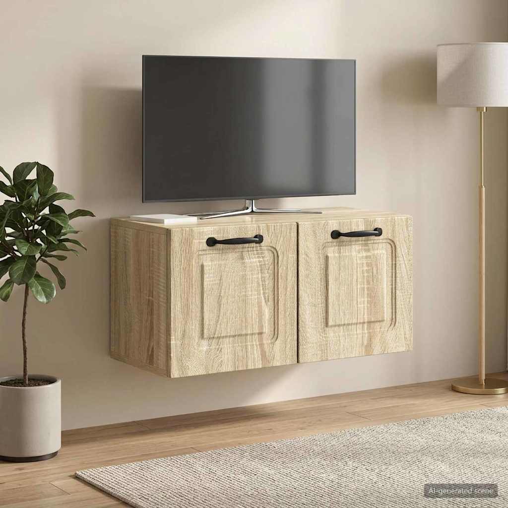 Wandbeugel TV-kast Sonoma Eiken 59,5 x 31 x 30 cm Bewerkt hout is nu te koop bij PeponiXL, paradijselijk wonen!