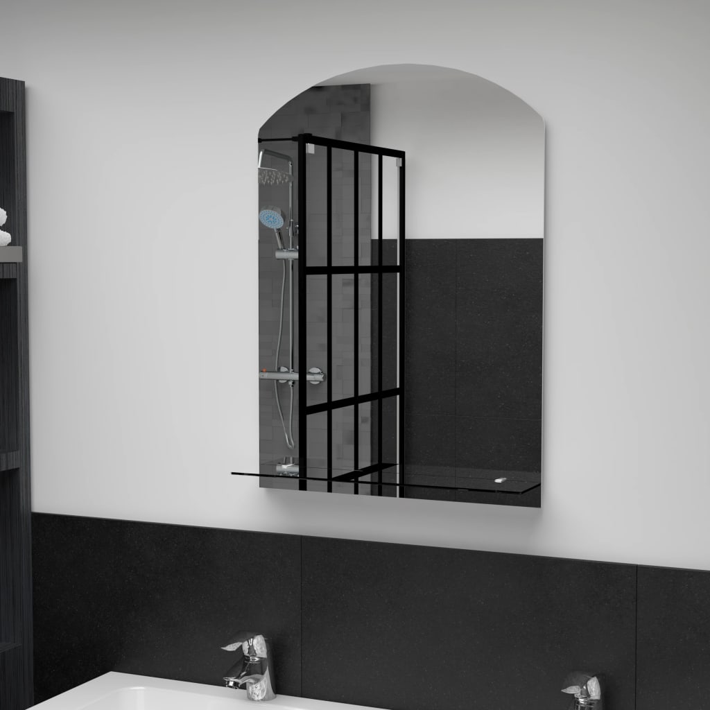 Wandspiegel met schap 50x70 cm gehard glas is nu te koop bij PeponiXL, paradijselijk wonen!
