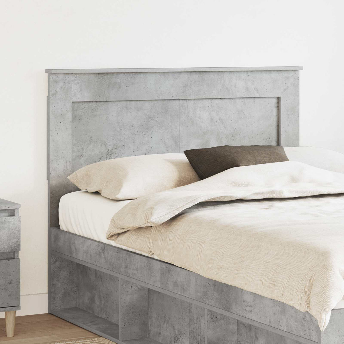 Hoofdbord met hoofdeinde Beton Grijs 135 cm Bewerkt hout is nu te koop bij PeponiXL, paradijselijk wonen!