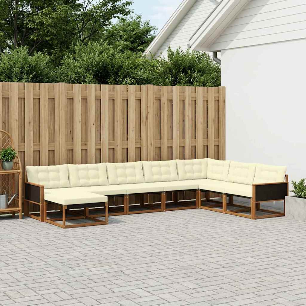 Buiten bankenset met kussen 8 pcs Natuurlijk en Crème is nu te koop bij PeponiXL, paradijselijk wonen!