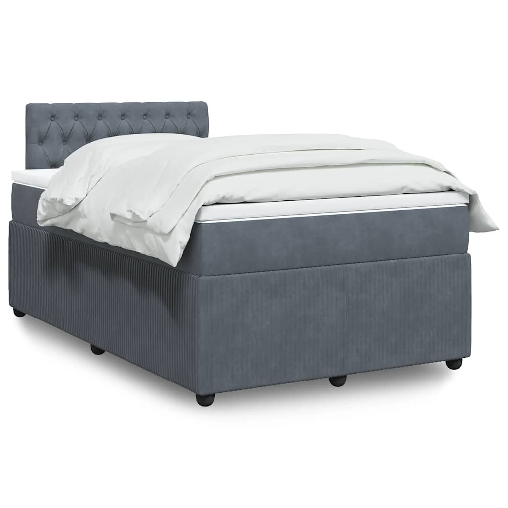Boxspring met matras fluweel donkergrijs 120x190 cm is nu te koop bij PeponiXL, paradijselijk wonen!