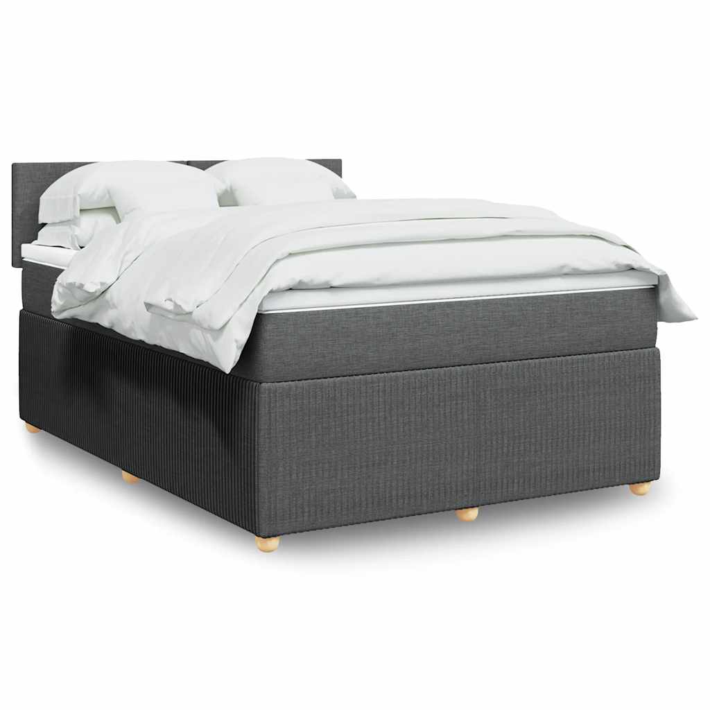 Boxspring met matras stof donkergrijs 140x190 cm is nu te koop bij PeponiXL, paradijselijk wonen!