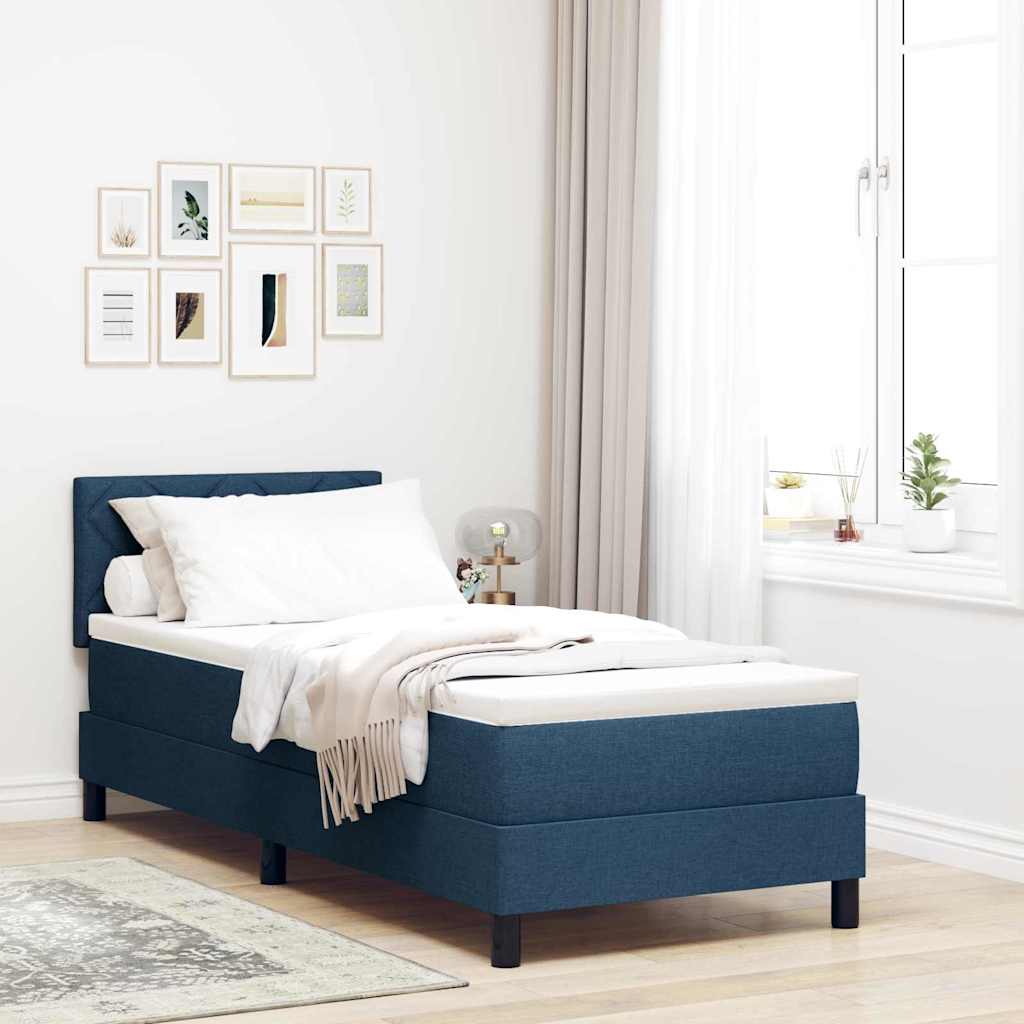 Boxspringbed met matras met hoofdeinde Blauw 80 x 200 cm Stof is nu te koop bij PeponiXL, paradijselijk wonen!