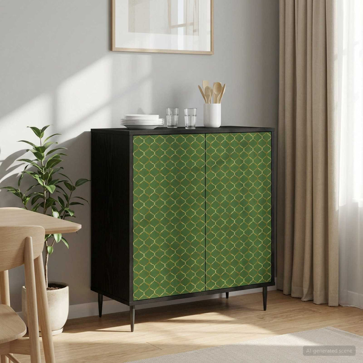 Dressoir GELEEN Zwart eiken 69 x 33 x 76 cm Bewerkt hout is nu te koop bij PeponiXL, paradijselijk wonen!
