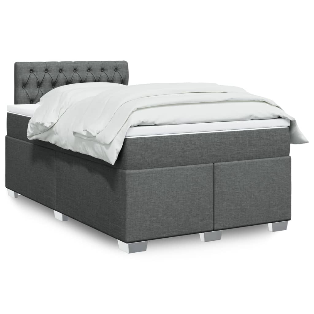 Boxspring met matras stof donkergrijs 120x200 cm is nu te koop bij PeponiXL, paradijselijk wonen!