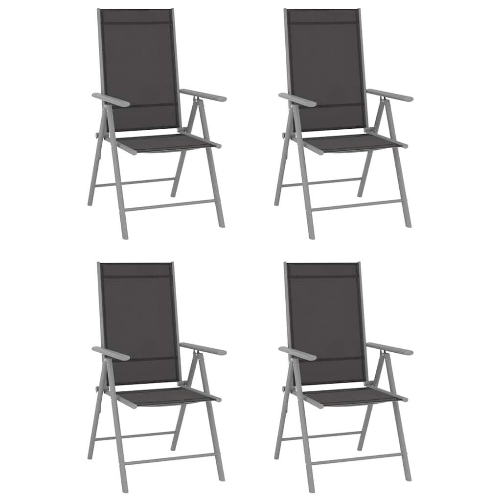 Tuinstoelen 4 st inklapbaar textileen zwart is nu te koop bij PeponiXL, paradijselijk wonen!