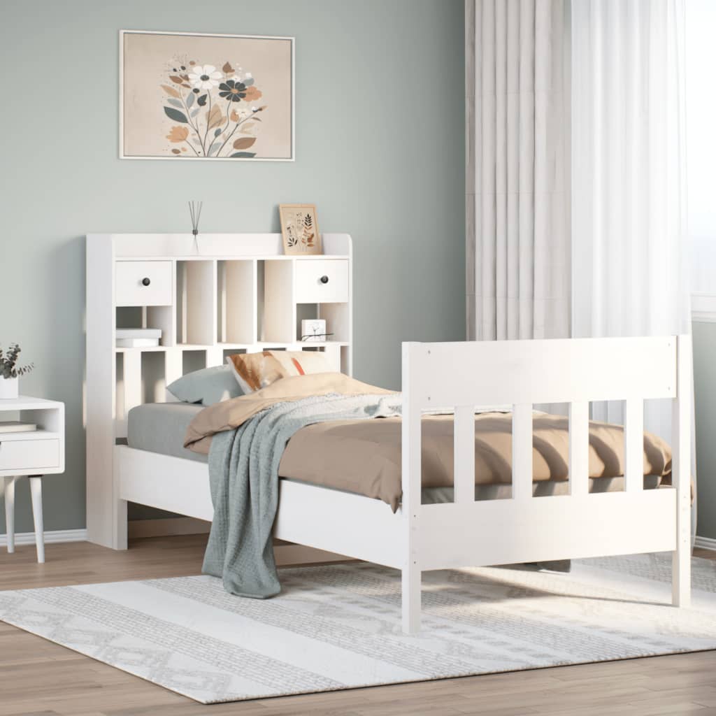 Bedframe zonder matras massief grenenhout wit 75x190 cm is nu te koop bij PeponiXL, paradijselijk wonen!