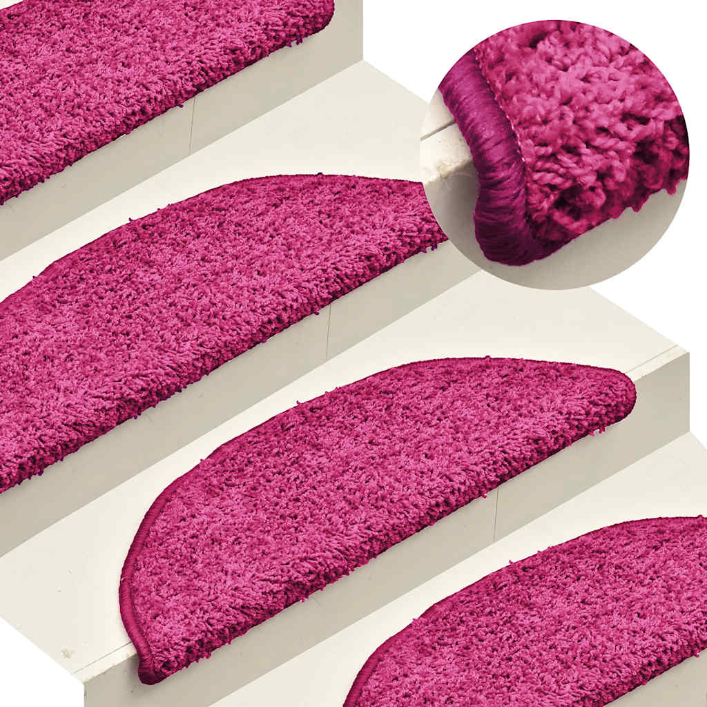Trapmatten 15 st 56x17x3 cm Roze Halfrond is nu te koop bij PeponiXL, paradijselijk wonen!