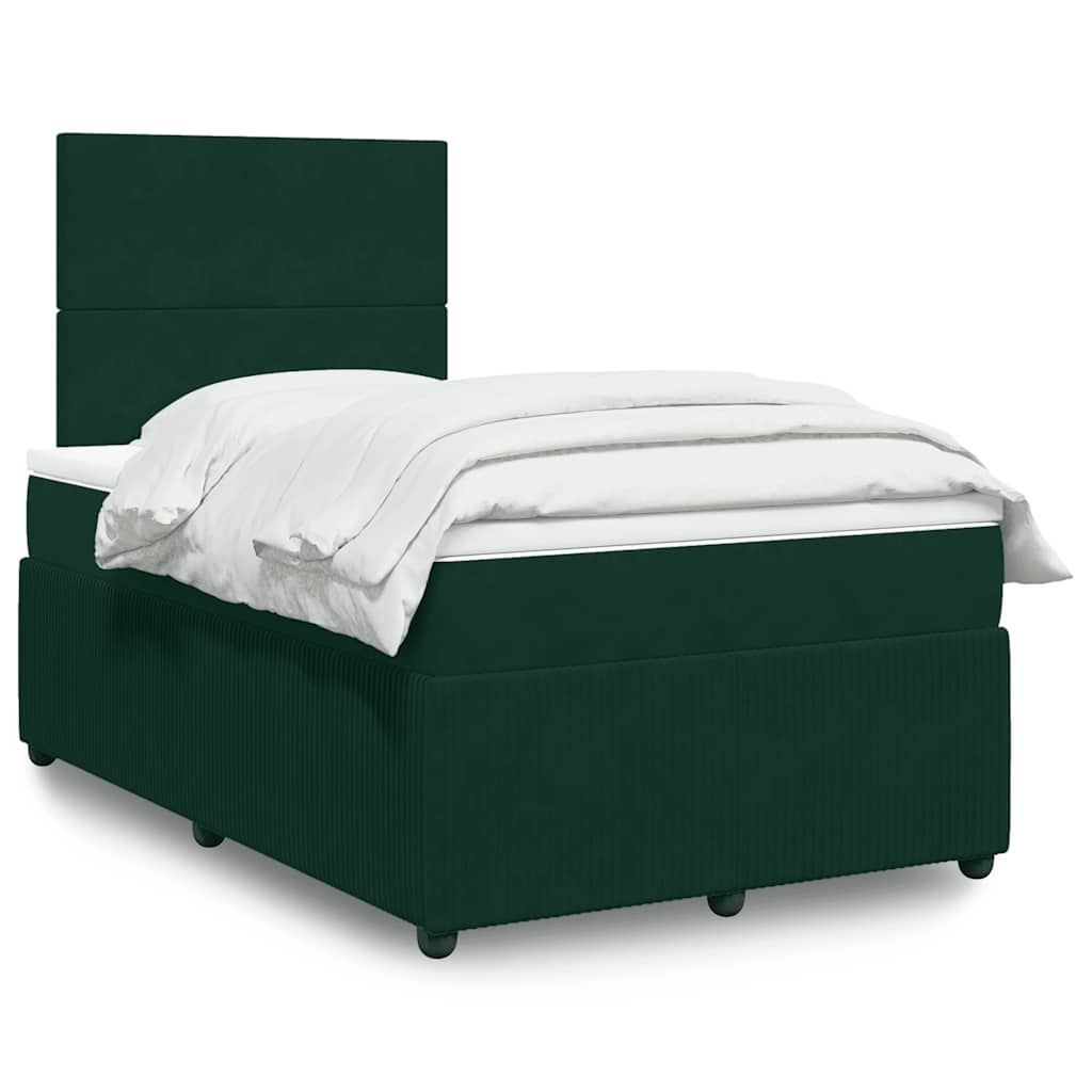 Boxspring met matras fluweel donkergroen 120x200 cm is nu te koop bij PeponiXL, paradijselijk wonen!