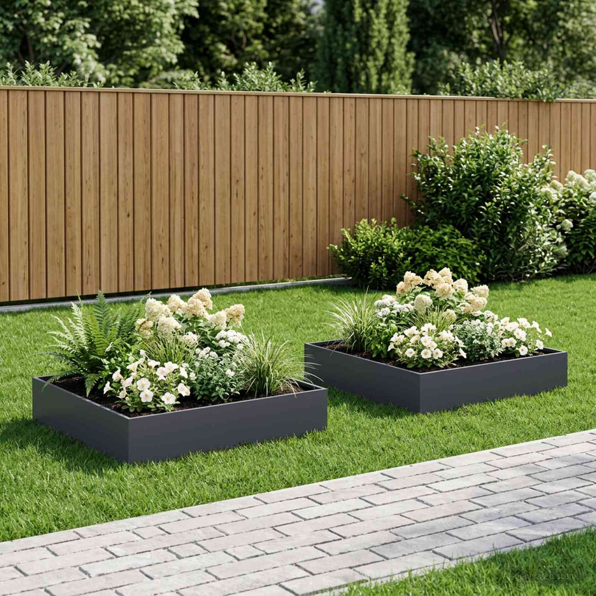 Plantenbak 2 st Antraciet 80 x 80 x 20 cm Koudgewalst staal is nu te koop bij PeponiXL, paradijselijk wonen!