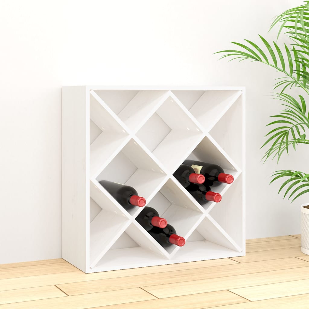 Wijnkast 62x25x62 cm massief grenenhout wit is nu te koop bij PeponiXL, paradijselijk wonen!